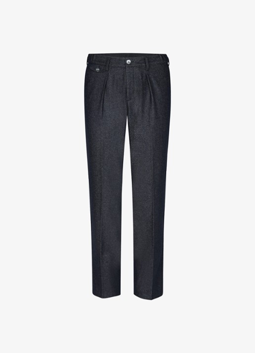 Profuomo Regular fit chino in wolblend - voorkant donkerblauw