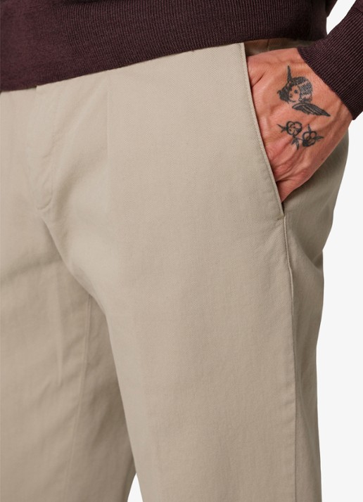 Profuomo Regular fit chino met steekzakken en stretch - detail 3 beige