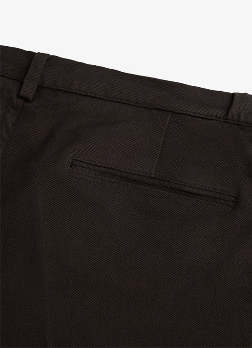 Profuomo Regular fit chino met steekzakken en stretch - detail 5 donkerbruin