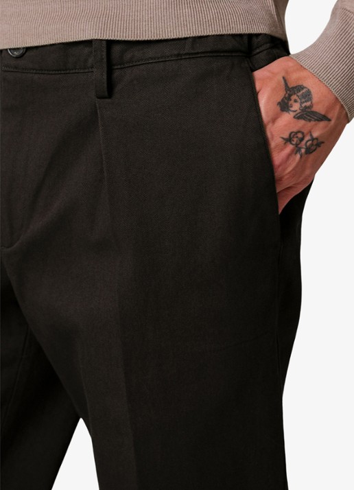 Profuomo Regular fit chino met steekzakken en stretch - detail 6 donkerbruin