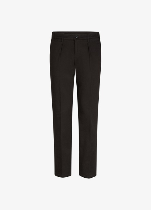 Profuomo Regular fit chino met steekzakken en stretch - voorkant donkerbruin