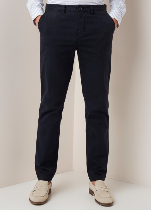 Profuomo Regular fit chino van katoen met stretch - detail 4 donkerblauw