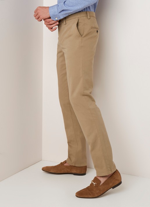Profuomo Regular fit chino van katoen met stretch - detail 3 beige
