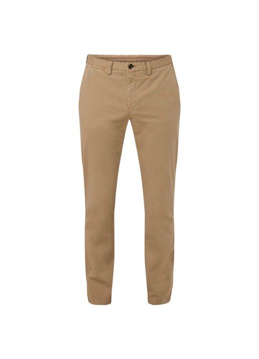 Profuomo Regular fit chino van katoen met stretch - voorkant beige