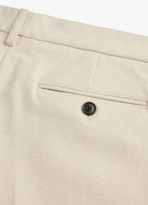Profuomo Regular fit chino van wol - detail 2 beige