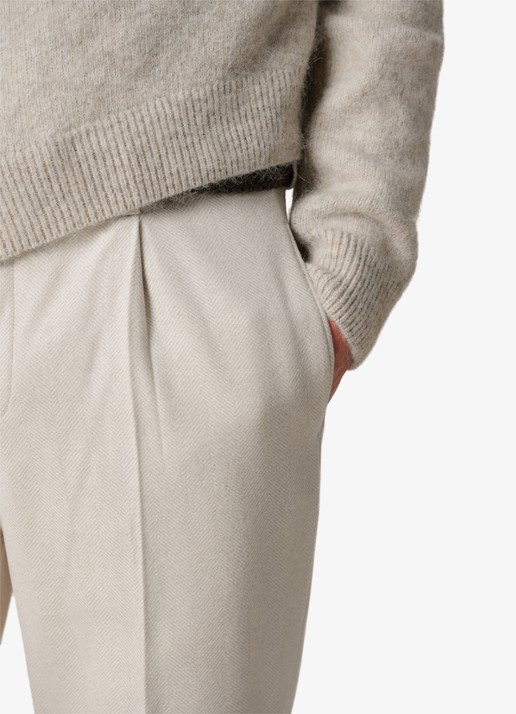 Profuomo Regular fit chino van wol - detail 3 beige