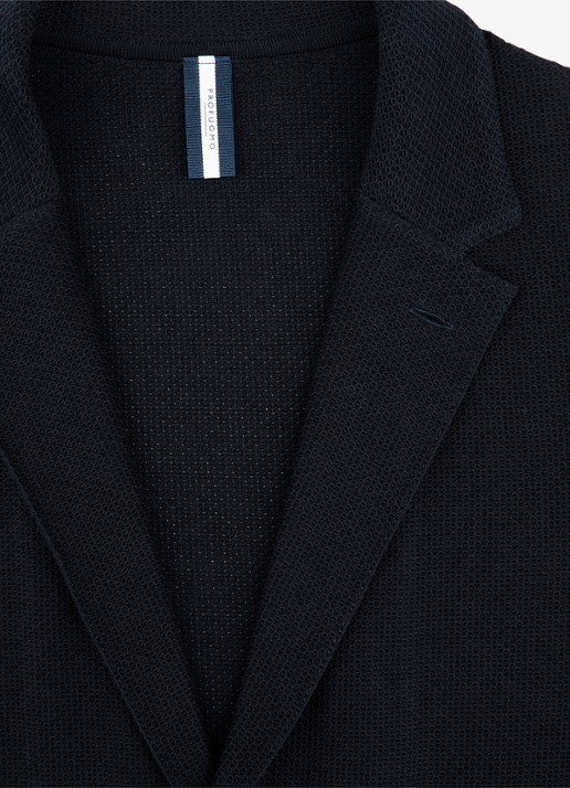 Profuomo Regular fit colbert met structuur - detail 6 donkerblauw