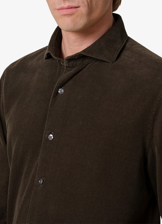 Profuomo Regular fit overhemd van corduroy - detail 4 groen