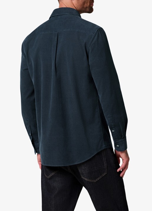 Profuomo Regular fit overhemd van corduroy - achterkant 3 donkerblauw