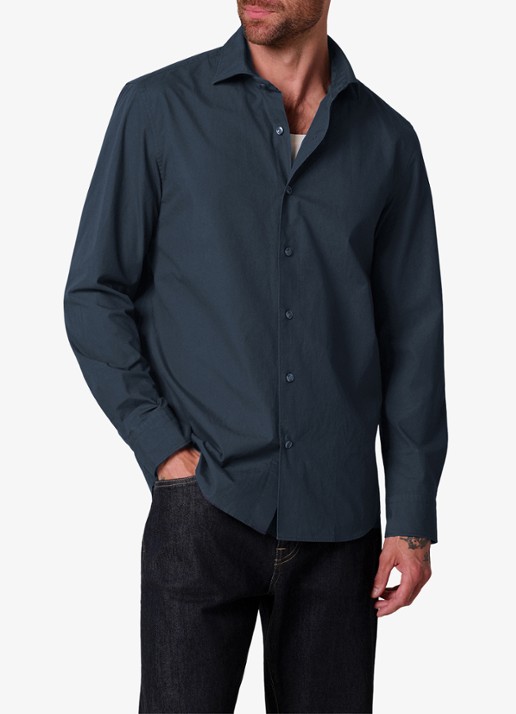 Profuomo Regular fit overhemd - detail donkerblauw