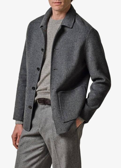 Profuomo Regular fit overshirt in wolblend