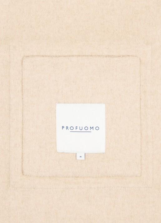 Profuomo Regular fit overshirt in wolblend - detail 6 zand