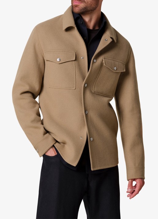 Profuomo Regular fit overshirt in wolblend