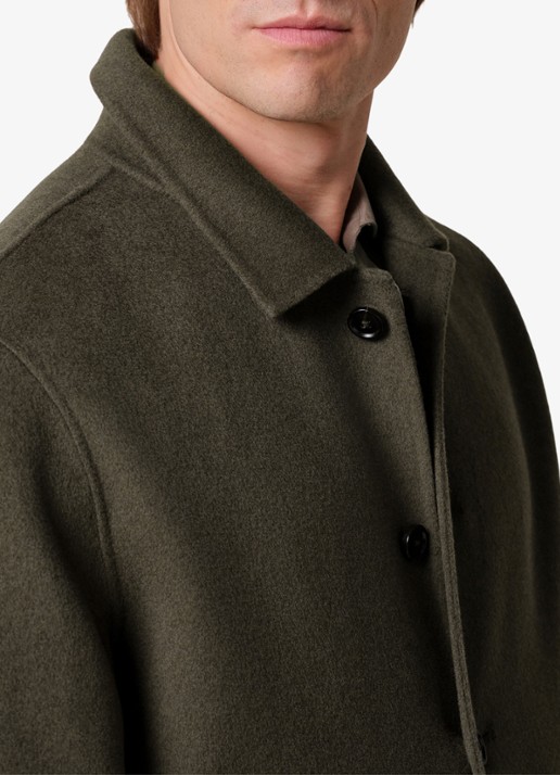 Profuomo Regular fit overshirt van wol met opgestike zakken - detail 6 groen