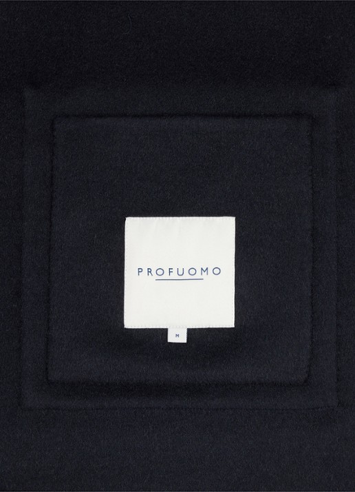 Profuomo Regular fit overshirt van wol met opgestike zakken - detail 7 donkerblauw