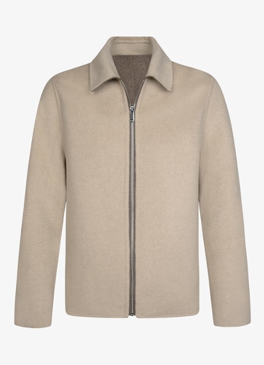 Profuomo Regular fit overshirt van wol - detail 6 beige