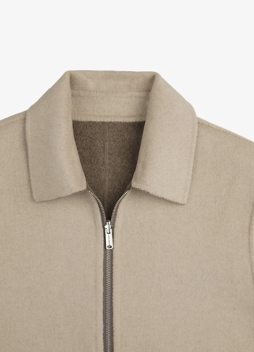 Profuomo Regular fit overshirt van wol - detail 7 beige