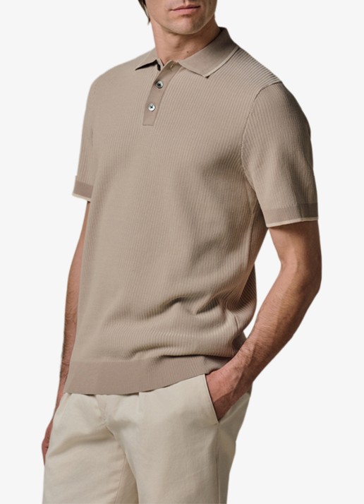 Profuomo Regular fit polo in zijdeblend