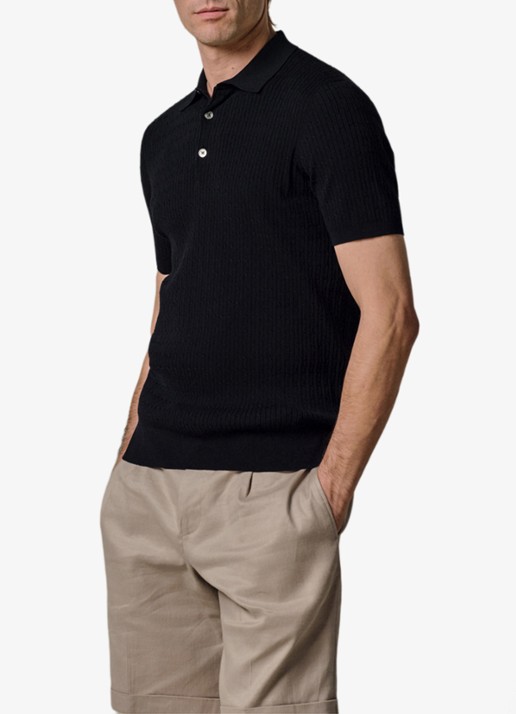 Profuomo Regular fit polo in zijdeblend