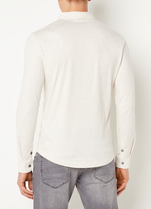 Profuomo Regular fit polo met gemêleerd dessin - achterkant 4 beige