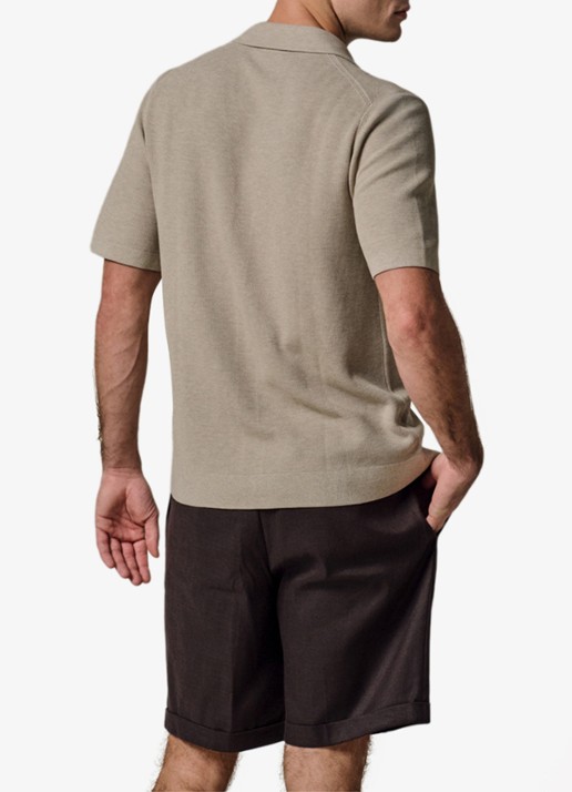 Profuomo Regular fit polo met structuur - achterkant 3 beige