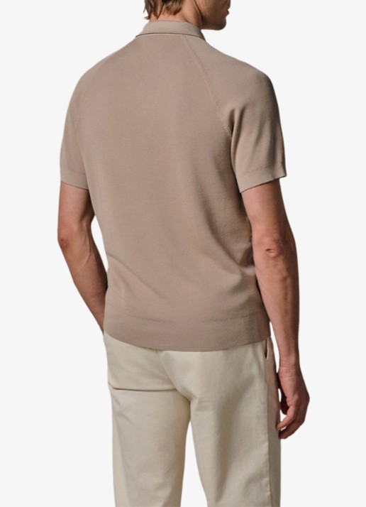 Profuomo Regular fit polo met structuur - achterkant 6 beige