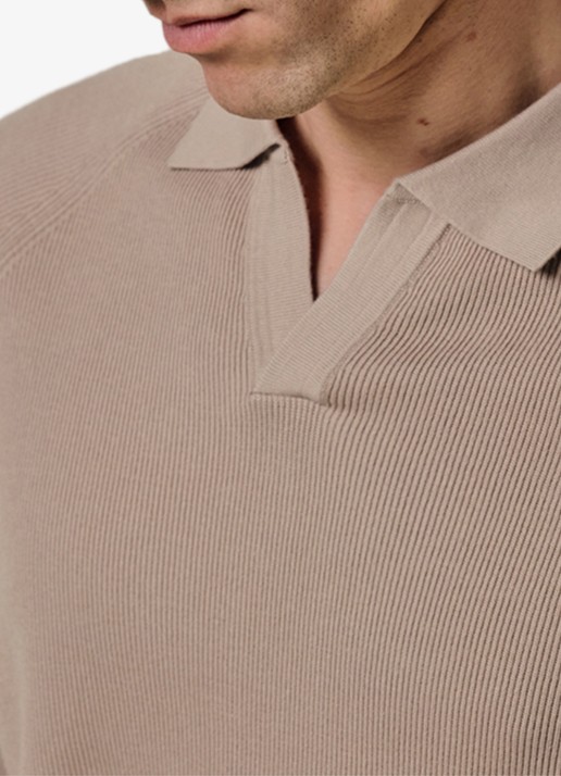 Profuomo Regular fit polo met structuur - detail 4 beige