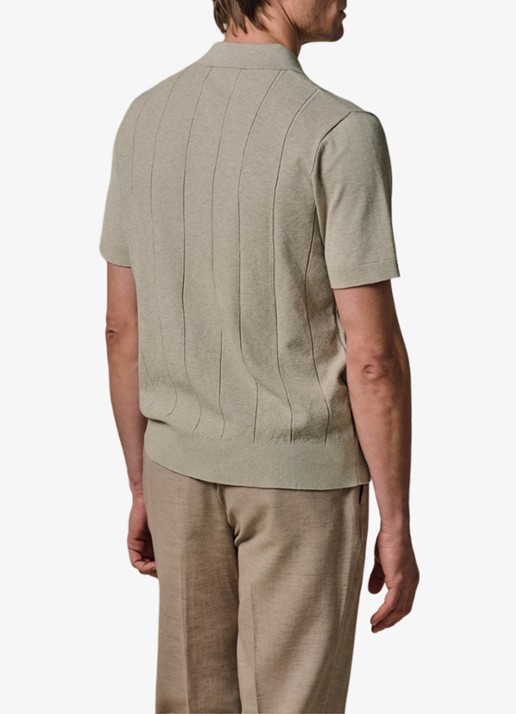 Profuomo Regular fit polo met structuur - achterkant 3 beige