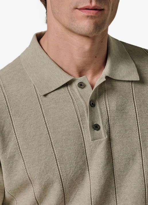 Profuomo Regular fit polo met structuur - detail 5 beige