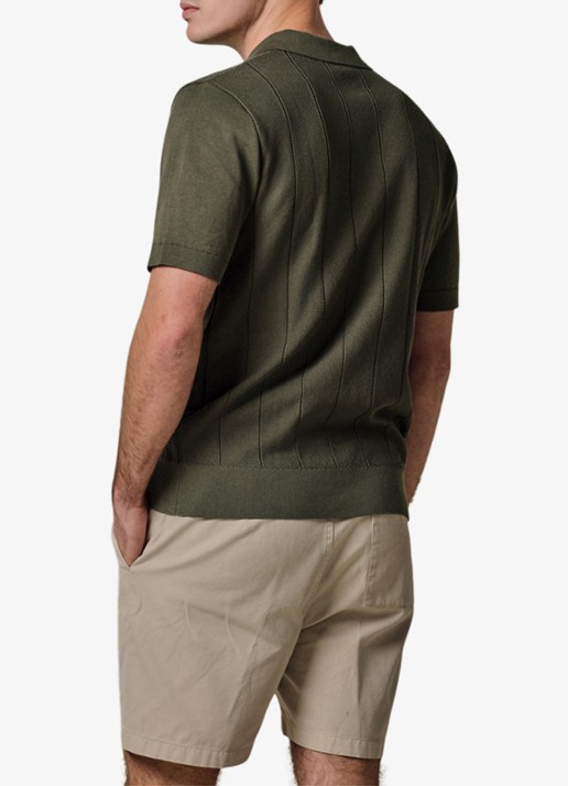 Profuomo Regular fit polo met structuur - achterkant 3 groen