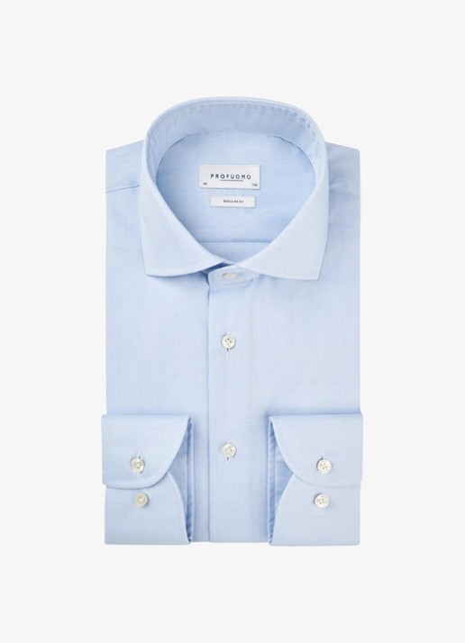 Profuomo Regular fit strijkvrij overhemd met cut away kraag