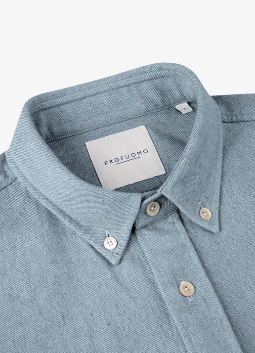 Profuomo Relax fit denim shirt - detail 6 blauw