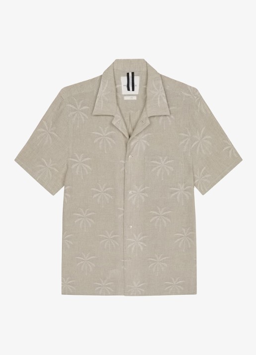 Profuomo Relax fit shirt in linnen - detail 5 beige