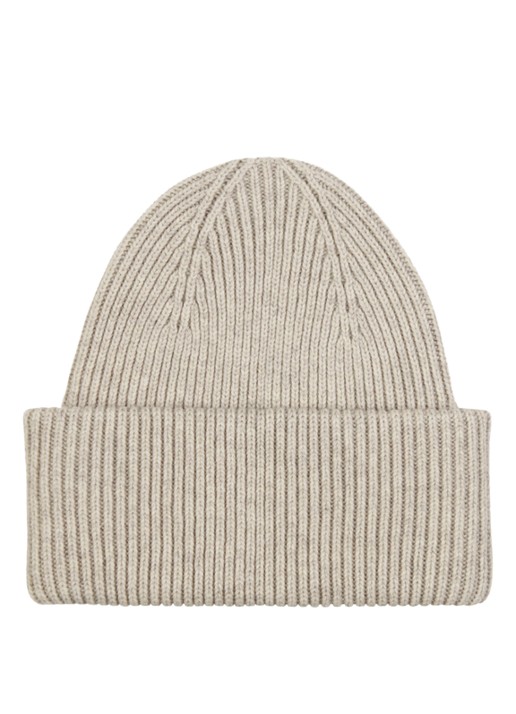 Profuomo Ribgebreide muts in wolblend - voorkant 2 beige