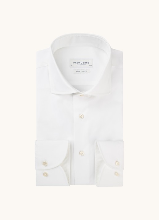 Profuomo Royal Twill No 6 slim fit overhemd met cut away kraag