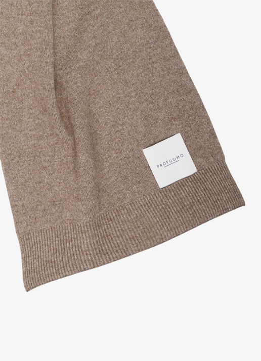 Profuomo Sjaal in wol blend - detail bruin