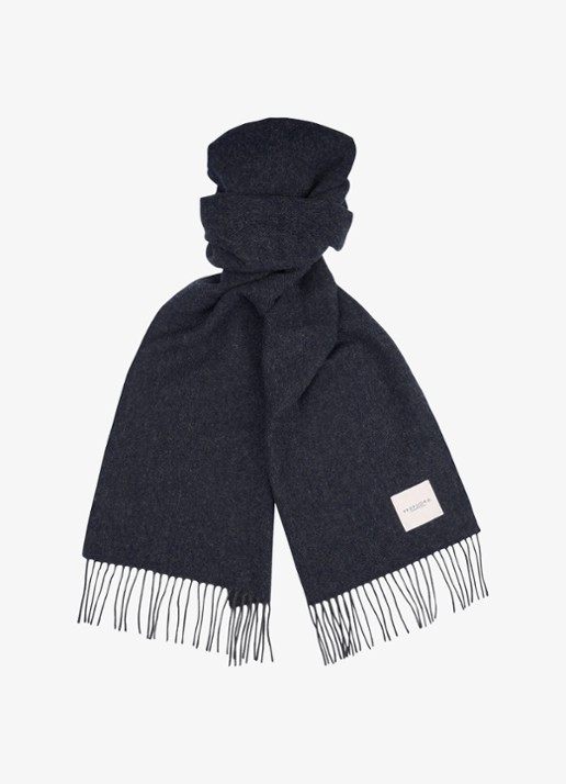 Profuomo Sjaal van lamswol - voorkant 2 donkerblauw