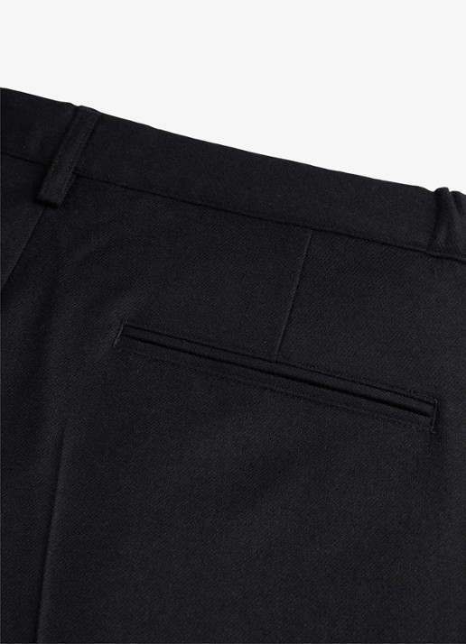 Profuomo Slim fit chino in wolblend - detail 4 zwart
