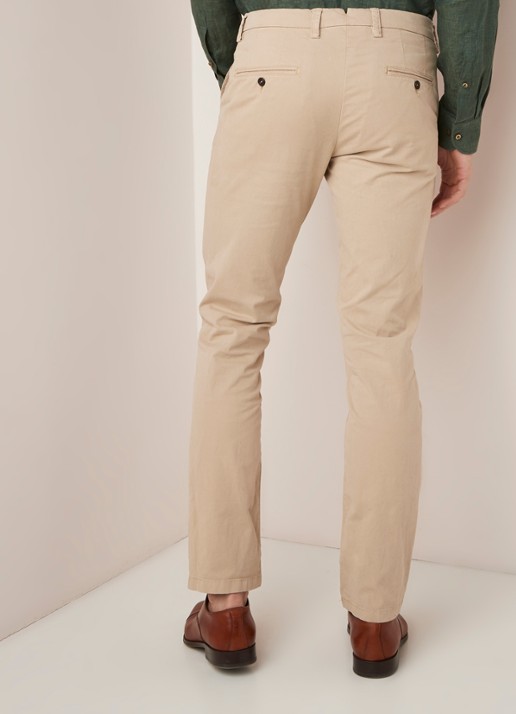 Profuomo Slim fit chino met stretch - achterkant 3 beige
