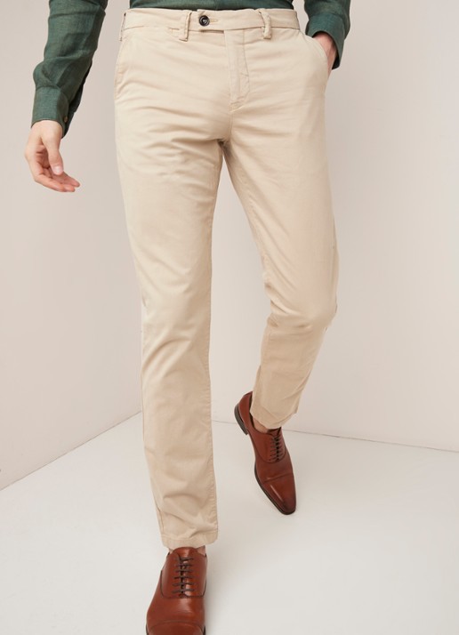 Profuomo Slim fit chino met stretch - detail 2 beige