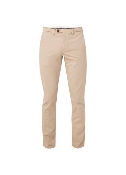 Profuomo Slim fit chino met stretch - voorkant 4 beige