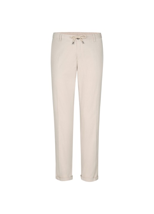 Profuomo Slim fit chino van corduroy met steekzakken - voorkant 2 beige