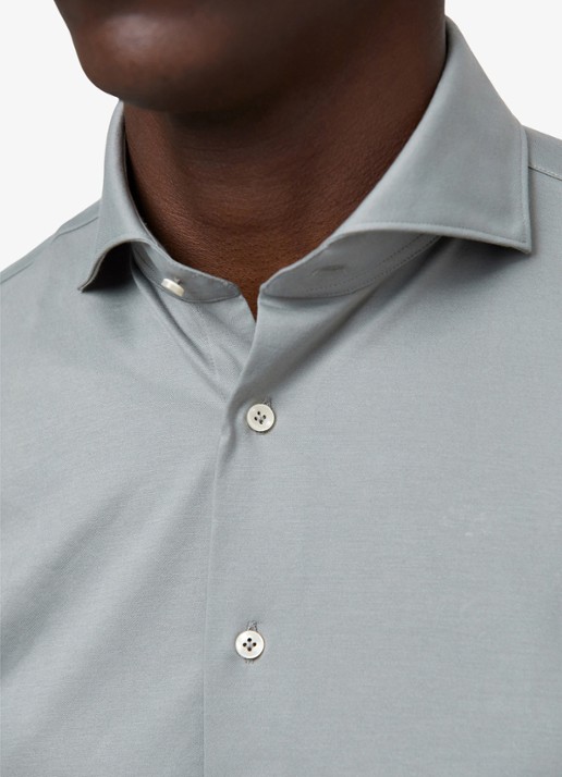 Profuomo Slim fit Japanese knitted shirt - detail 4 groen