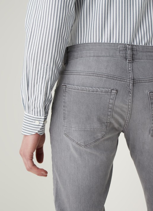 Profuomo Slim fit jeans met stretch  - detail 4 middengrijs