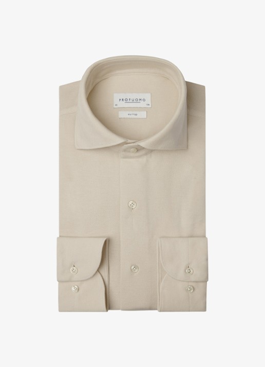 Profuomo Slim fit knitted shirt overhemd