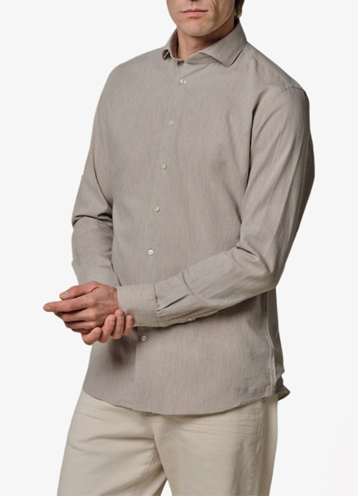 Profuomo Slim fit overhemd in linnenblend