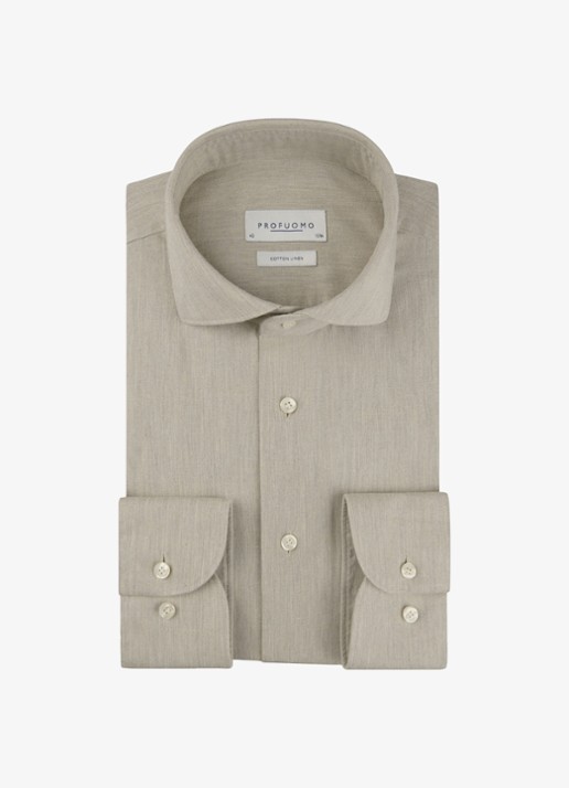 Profuomo Slim fit overhemd in linnenblend