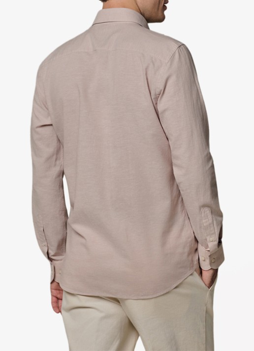 Profuomo Slim fit overhemd in linnenblend - achterkant roze