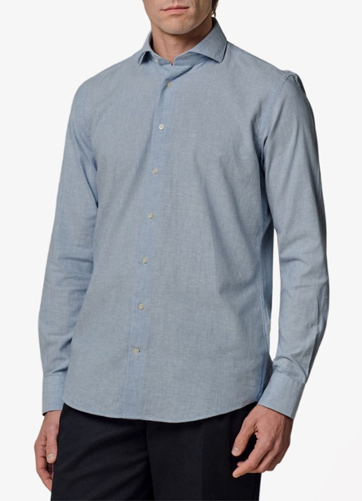 Profuomo Slim fit overhemd in linnenblend