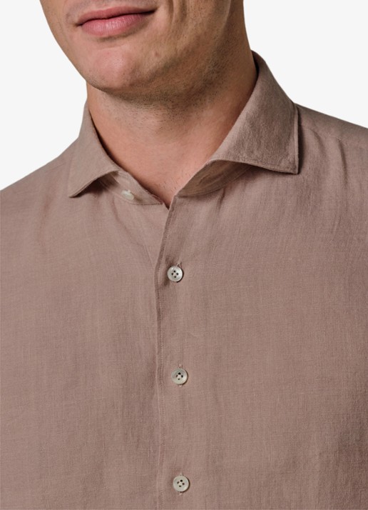 Profuomo Slim fit overhemd van linnen - detail 3 roze